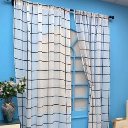 Rideau En Voile À Motif Treillis, Rideau Sur Mesure, Rideaux Transparents Pour Salon Et Chambre À Coucher