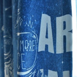 Rideau Occultant Imprimé Dessin Animé Bleu Espace Extra-Atmosphérique, Sur Mesure, Pour Chambre D'Enfant Ou De Garçon