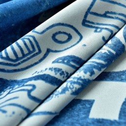 Rideau Occultant Imprimé Dessin Animé Bleu Espace Extra-Atmosphérique, Sur Mesure, Pour Chambre D'Enfant Ou De Garçon