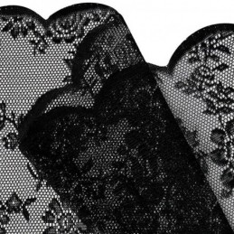 Rideaux En Dentelle Transparente Noire À Motif Floral Pour Le Salon