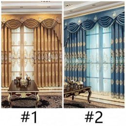 Rideau En Chenille Sur Mesure, Style Européen, Broderie Florale, Décoration De Fenêtre