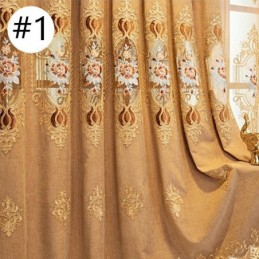 Rideau En Chenille Sur Mesure, Style Européen, Broderie Florale, Décoration De Fenêtre