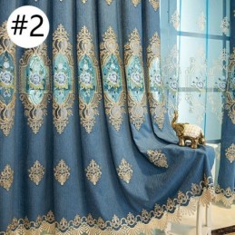 Rideau En Chenille Sur Mesure, Style Européen, Broderie Florale, Décoration De Fenêtre