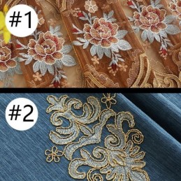 Rideau En Chenille Sur Mesure, Style Européen, Broderie Florale, Décoration De Fenêtre