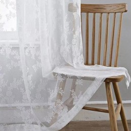 Rideau En Tulle Moderne Sur Mesure, Voile Floral Transparent Pour Salon