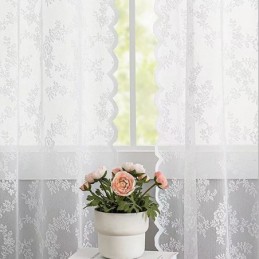 Rideau En Tulle Moderne Sur Mesure, Voile Floral Transparent Pour Salon