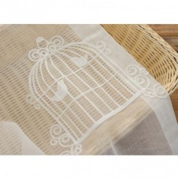 Rideau Transparent Respirant Sur Mesure, Broderie Cage À Oiseaux, Pour Salon