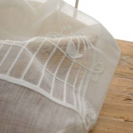 Rideau Transparent Respirant Sur Mesure, Broderie Cage À Oiseaux, Pour Salon