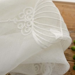 Rideau Transparent Respirant Sur Mesure, Broderie Cage À Oiseaux, Pour Salon