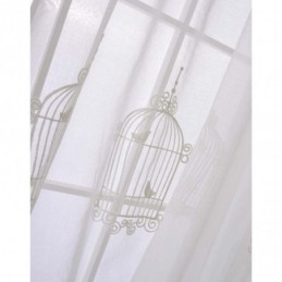 Rideau Transparent Respirant Sur Mesure, Broderie Cage À Oiseaux, Pour Salon