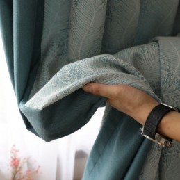 Rideau Occultant Sur Mesure, Style Européen Simple, Doux, En Coton Bleu Jacquard, Décoratif Pour Chambre À Coucher