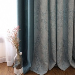 Rideau Occultant Sur Mesure, Style Européen Simple, Doux, En Coton Bleu Jacquard, Décoratif Pour Chambre À Coucher
