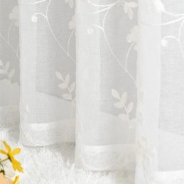 Rideaux Transparents Blancs Brodés Pour Fenêtres, Rideaux Sur Mesure Pour Salon, Chambre À Coucher