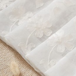 Rideaux Transparents Blancs Brodés Pour Fenêtres, Rideaux Sur Mesure Pour Salon, Chambre À Coucher