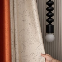 Rideaux Occultants En Jacquard Géométrique Pour Salon