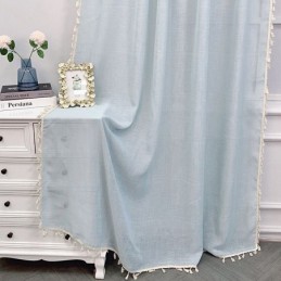 Rideaux En Tulle De Couleur Unie, Rideau En Voile Transparent Moderne, Rideau Sur Mesure Pour Salon