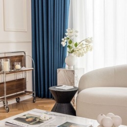 Rideau Jacquard Pied-De-Poule Sur Mesure, Rideau Occultant Pour Salon Et Chambre À Coucher