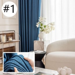 Rideau Jacquard Pied-De-Poule Sur Mesure, Rideau Occultant Pour Salon Et Chambre À Coucher