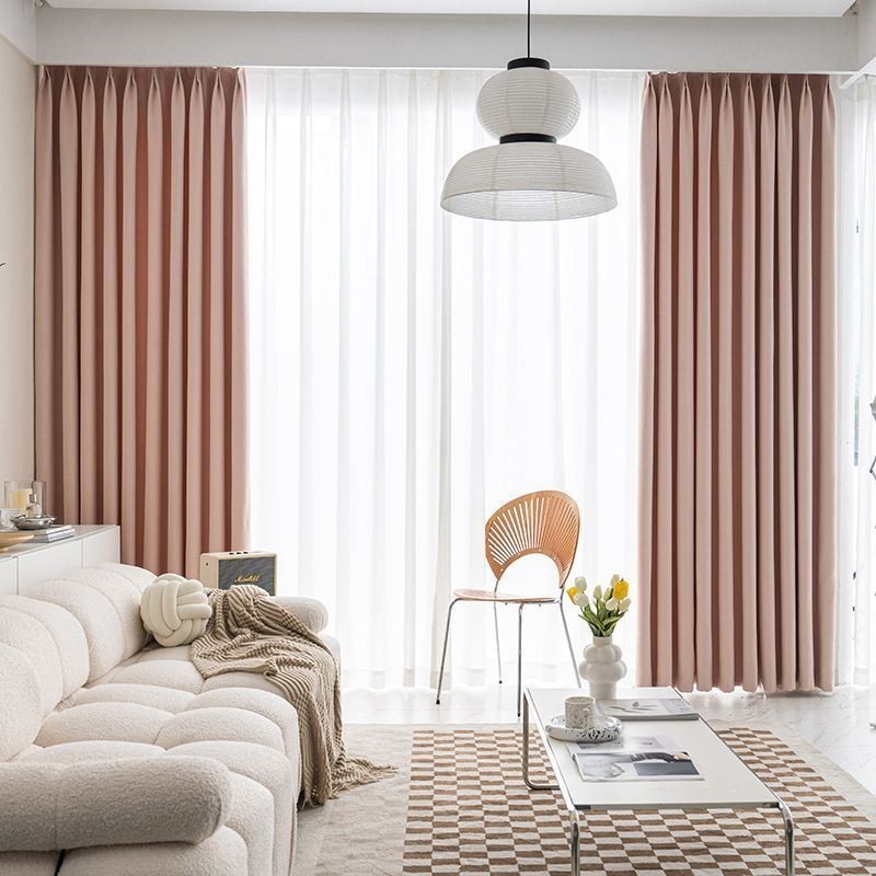 Rideaux Occultants De Couleur Unie Style Nordique Pour Salon