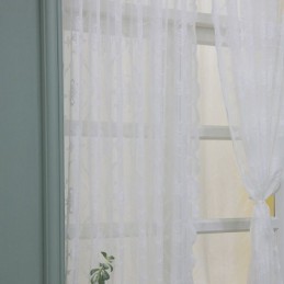 Rideaux Transparents Blancs En Voile Végétal Pour Salon Et Chambre À Coucher