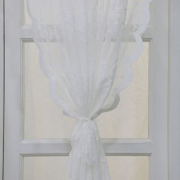 Rideaux Transparents Blancs En Voile Végétal Pour Salon Et Chambre À Coucher