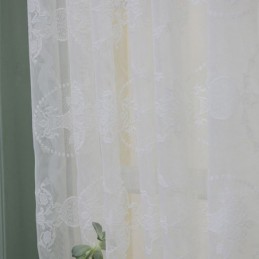 Rideaux Transparents Blancs En Voile Végétal Pour Salon Et Chambre À Coucher
