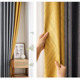 Rideaux Occultants En Jacquard Géométrique Pour Salon