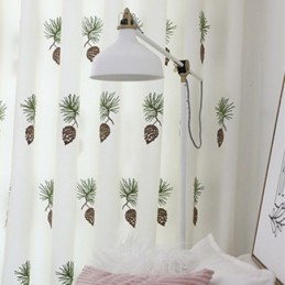 Rideau Pastoral Moderne Sur Mesure, Brodé En Forme De Pomme De Pin, Pour Salon