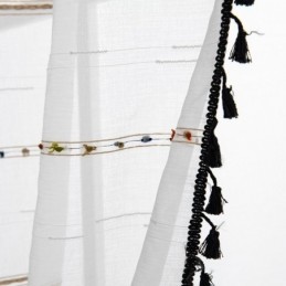 Rideaux Transparents Nordiques À Rayures Semi-Voile