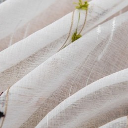 Rideaux Transparents Nordiques À Rayures Semi-Voile