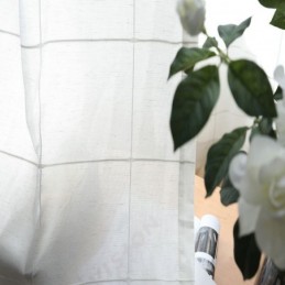 Rideau Transparent Minimaliste Sur Mesure, Grand Panneau En Voile Jacquard À Treillis Pour Salon