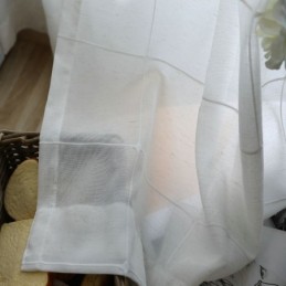 Rideau Transparent Minimaliste Sur Mesure, Grand Panneau En Voile Jacquard À Treillis Pour Salon