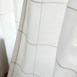 Rideau Transparent Minimaliste Sur Mesure, Grand Panneau En Voile Jacquard À Treillis Pour Salon