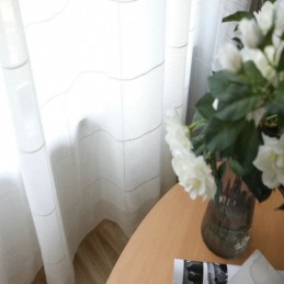 Rideau Transparent Minimaliste Sur Mesure, Grand Panneau En Voile Jacquard À Treillis Pour Salon