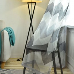 Rideau Transparent Simple Et Nordique Sur Mesure, Motif Ondulé Imprimé Pour Salon