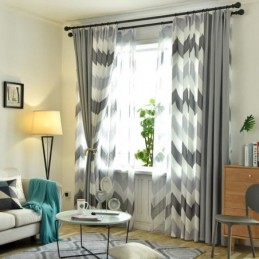 Rideau Transparent Simple Et Nordique Sur Mesure, Motif Ondulé Imprimé Pour Salon