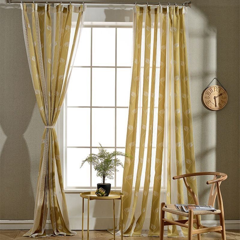 Rideaux En Voile Modernes À Feuilles Transparentes, Rideau Sur Mesure Pour Chambre À Coucher, Salon