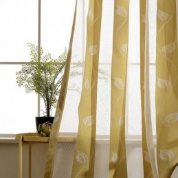 Rideaux En Voile Modernes À Feuilles Transparentes, Rideau Sur Mesure Pour Chambre À Coucher, Salon