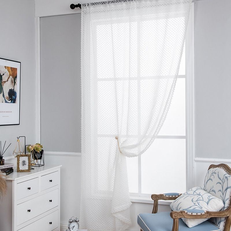 Rideau Transparent Blanc Sur Mesure, Draperies En Voile Gaufré Pour Salon Et Chambre À Coucher