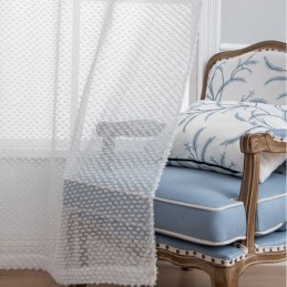 Rideau Transparent Blanc Sur Mesure, Draperies En Voile Gaufré Pour Salon Et Chambre À Coucher