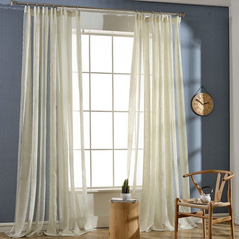 Rideau En Tulle Floral Moderne Sur Mesure Pour Salon Et Chambre À Coucher