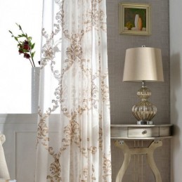 Rideau En Tulle Brodé Sur Mesure, Rideau Moderne En Voile De Gaze Pour Salon Et Chambre À Coucher