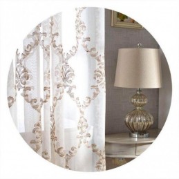 Rideau En Tulle Brodé Sur Mesure, Rideau Moderne En Voile De Gaze Pour Salon Et Chambre À Coucher
