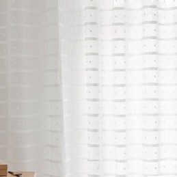 Rideau Transparent Blanc Sur Mesure, Rideaux En Tulle Brodé Pour Salon