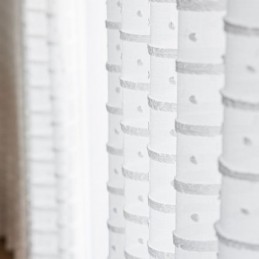 Rideau Transparent Blanc Sur Mesure, Rideaux En Tulle Brodé Pour Salon