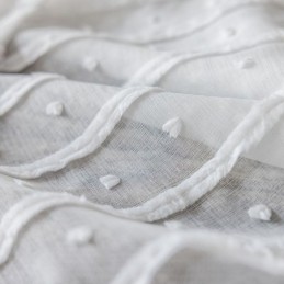 Rideau Transparent Blanc Sur Mesure, Rideaux En Tulle Brodé Pour Salon