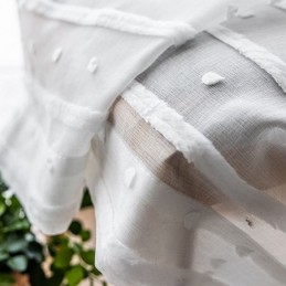 Rideau Transparent Blanc Sur Mesure, Rideaux En Tulle Brodé Pour Salon
