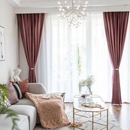 Rideaux Occultants En Velours Nordique Pour Chambre À Coucher, Salon, Couleur Unie