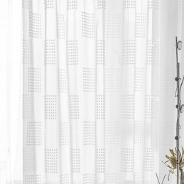 Rideau Transparent Nordique Sur Mesure En Tulle Gaufré Pour Salon Et Chambre À Coucher