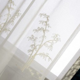 Rideau Transparent Classique Sur Mesure En Tulle Brodé De Bambou Pour Salon